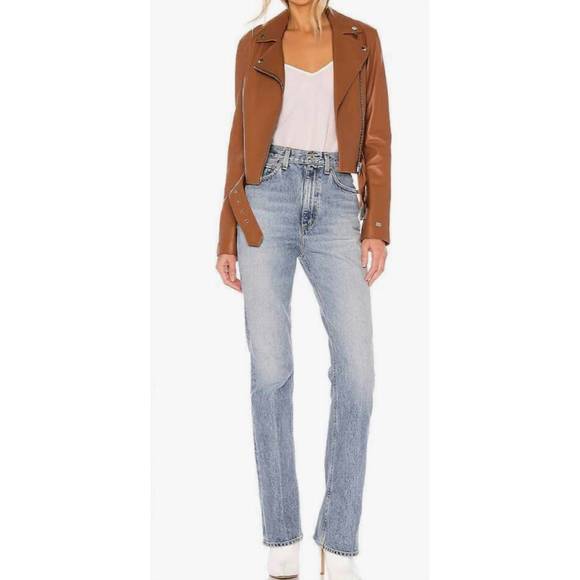 NEW SOIA&KYO clodia leather jacket in cinnamon - Picture 2 of 2